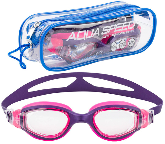 AQUA SPEED CETO OKULARY OKULARKI PŁYWACKIE DLA DZIECI DO PŁYWANIA NA BASEN RÓŻOWE